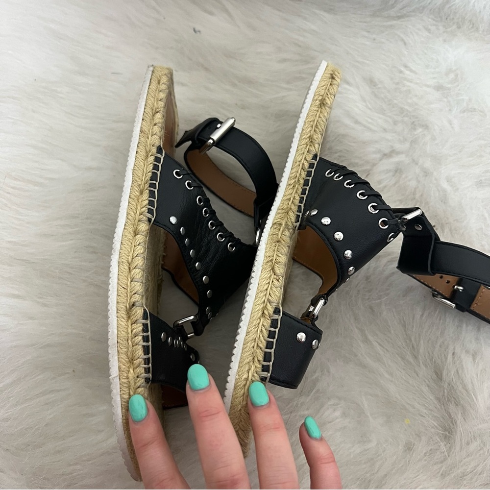 See by Chloe Yuna Espadrille Woven Studded Leather Sandals - Picture 8 of 11